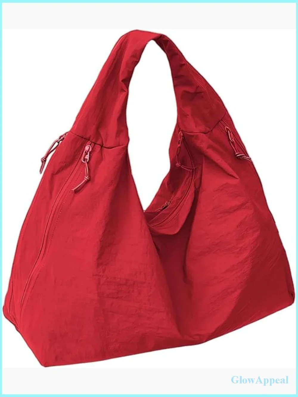 Large Slouchy Nylon Shoulder Tote Bag with Multiple Pockets for Travel & Work